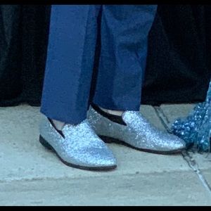 Silver dress shoes. Prom, homecoming, wedding